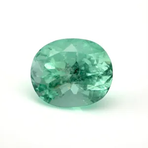 2.35ct 9.5 x 8.0mm Oval Cut Lime Green Natural Emerald