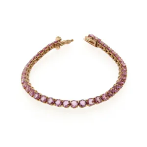 5 Carat Natural Pink Sapphire Rose Gold Tennis Bracelet