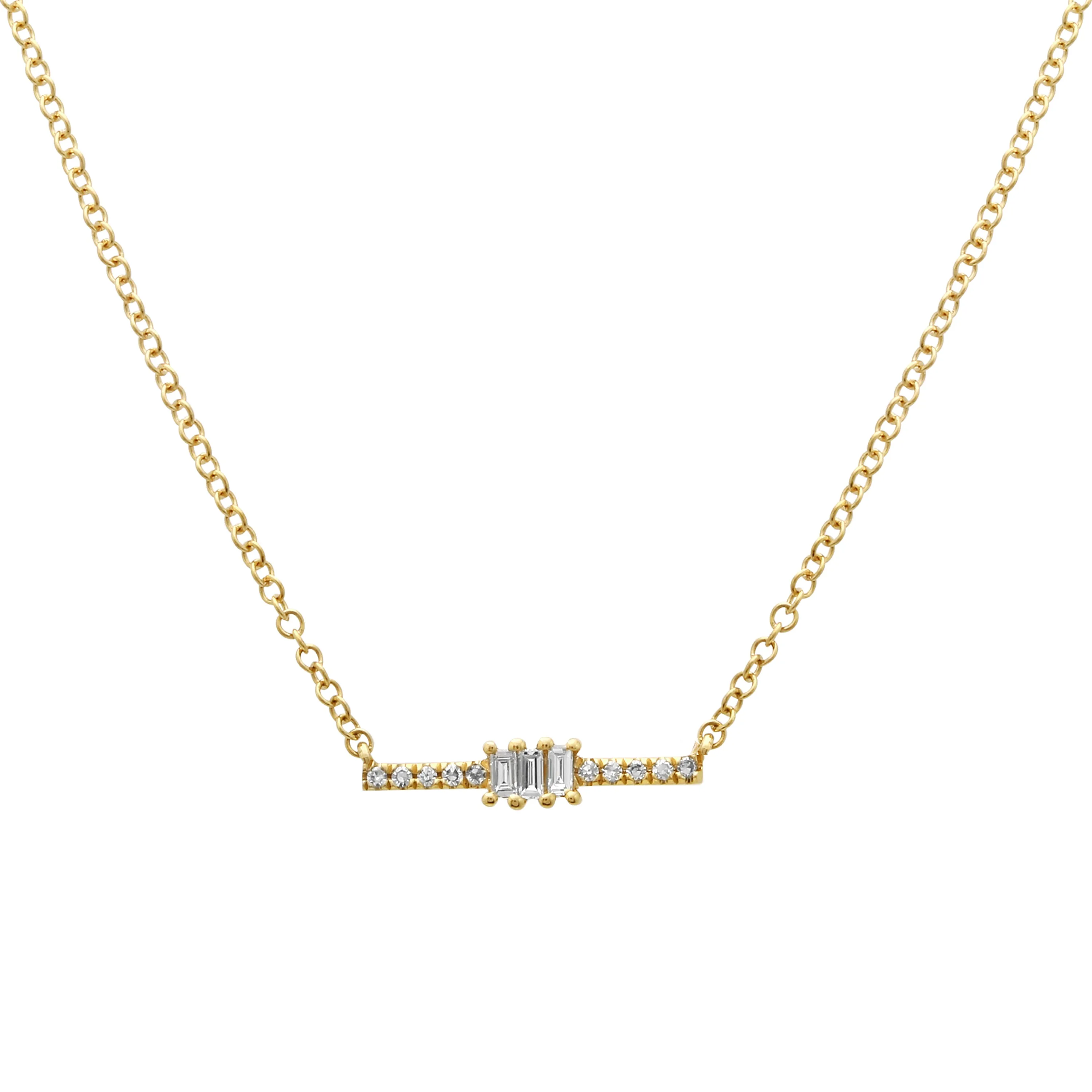 Baguette Bar Pendant Necklace