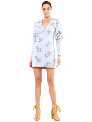 BLUE HUE LS MINI DRESS