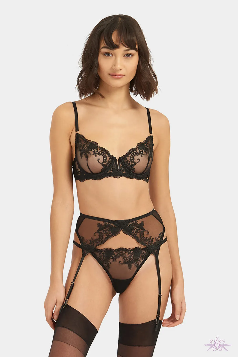 Bluebella Marseille Black Suspender Belt