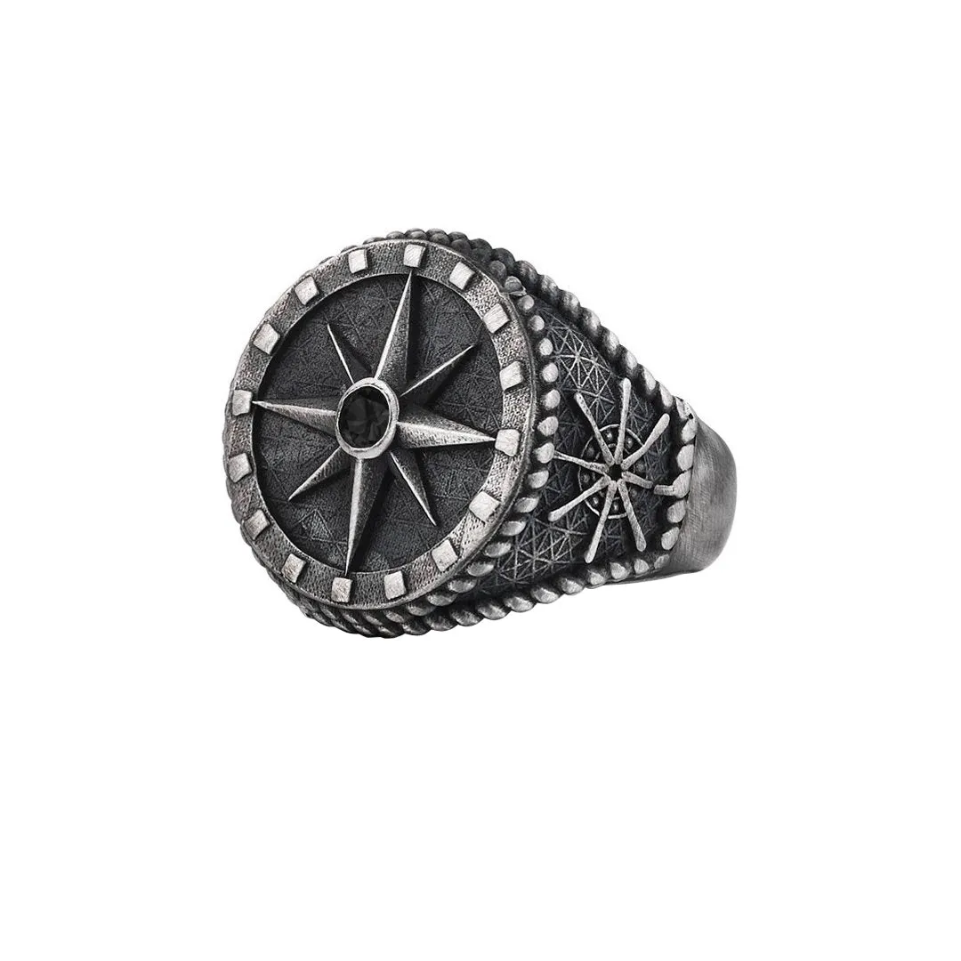 Compass Ring - Solid Silver