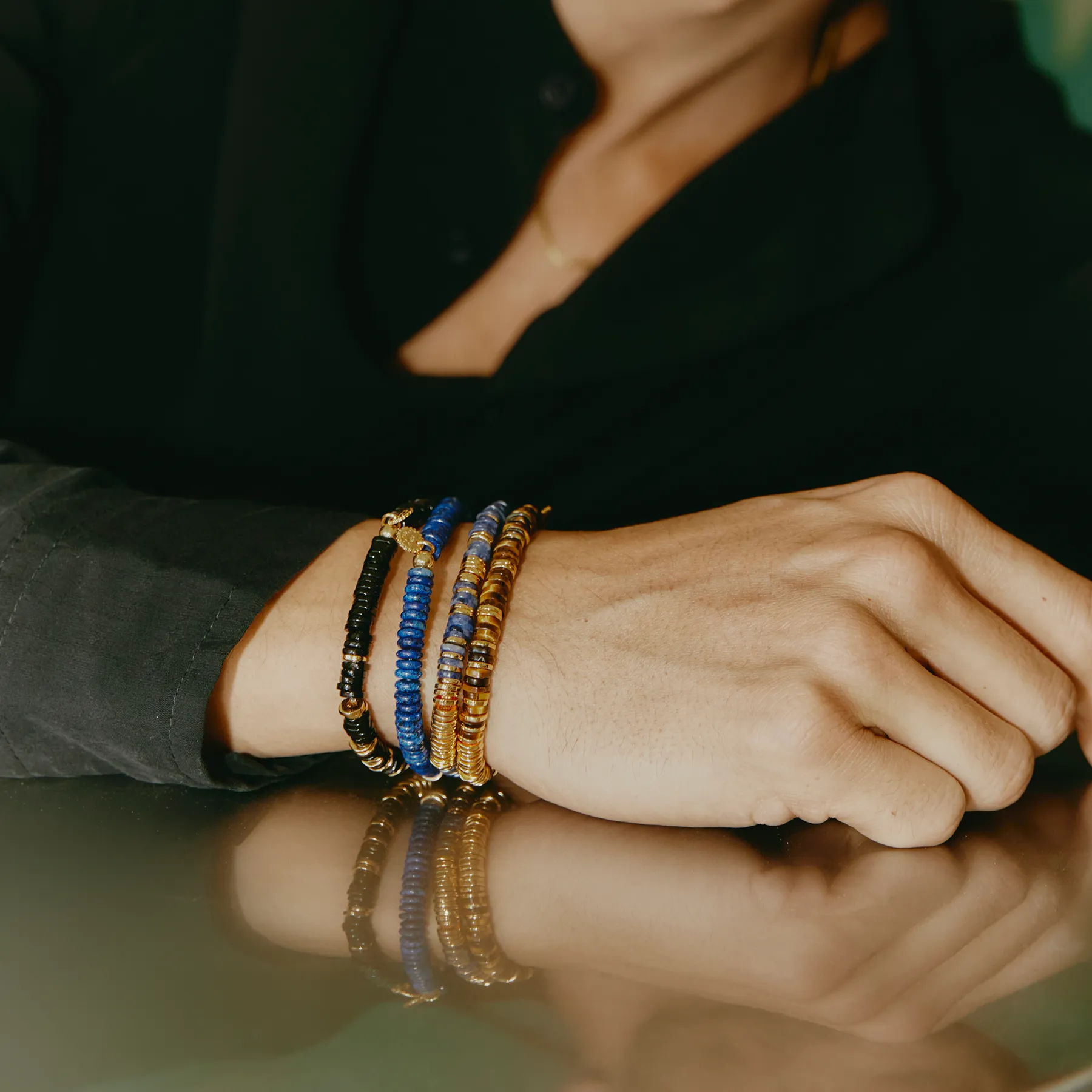 Constellation Bracelet In Yellow Gold & Tiger Eye