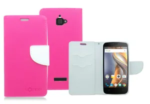 COOLPAD CATALYST/3622A WHITE/PINK LEATHER WALLET CASE