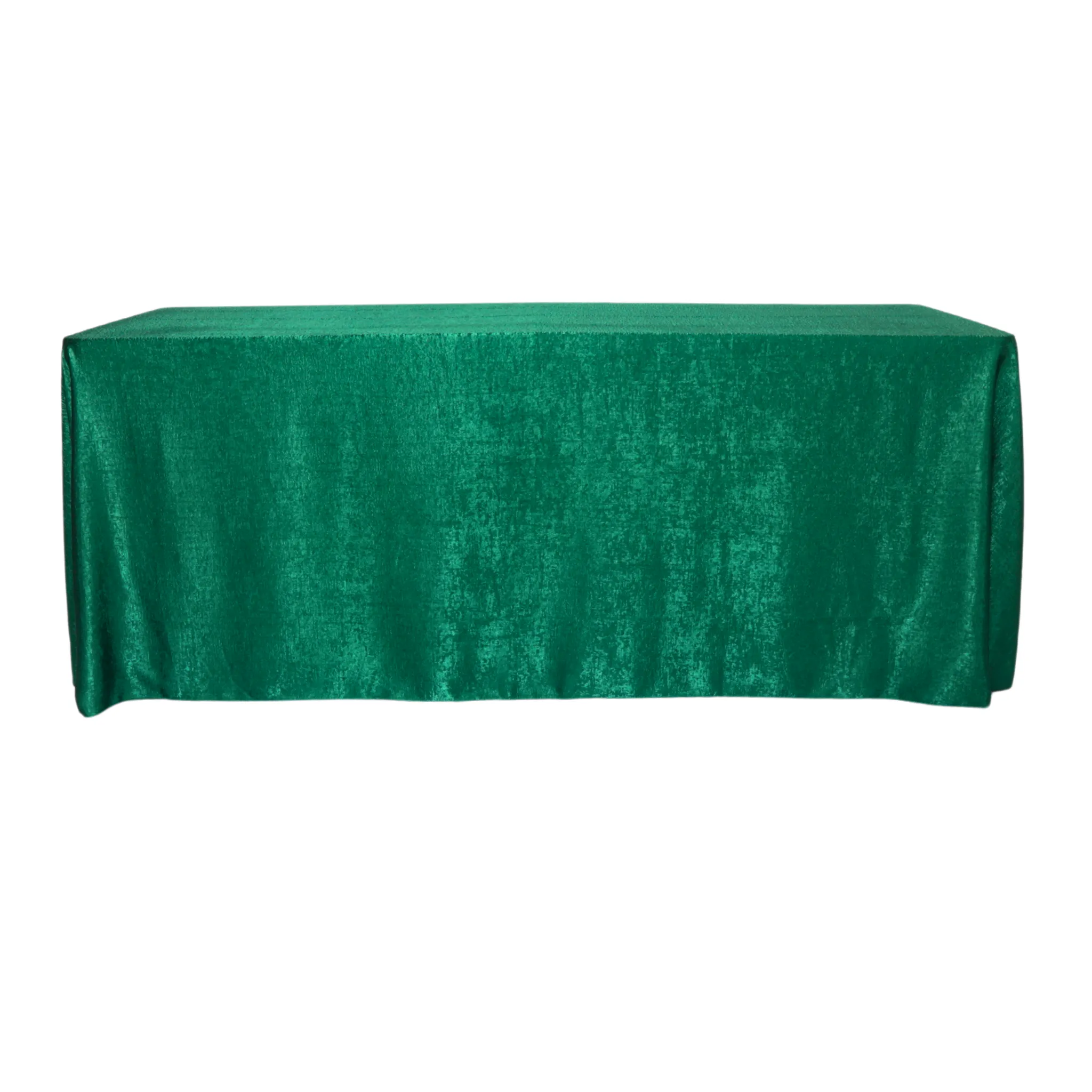 Crinkle Shimmer 90"x156" Rectangular Tablecloth - Emerald Green