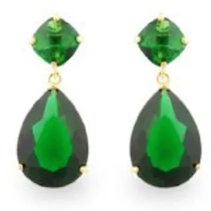 Emerald Green Cubic Zironia Drop Earring