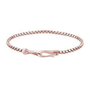 Fish Hook Box Chain Bracelet in Gold