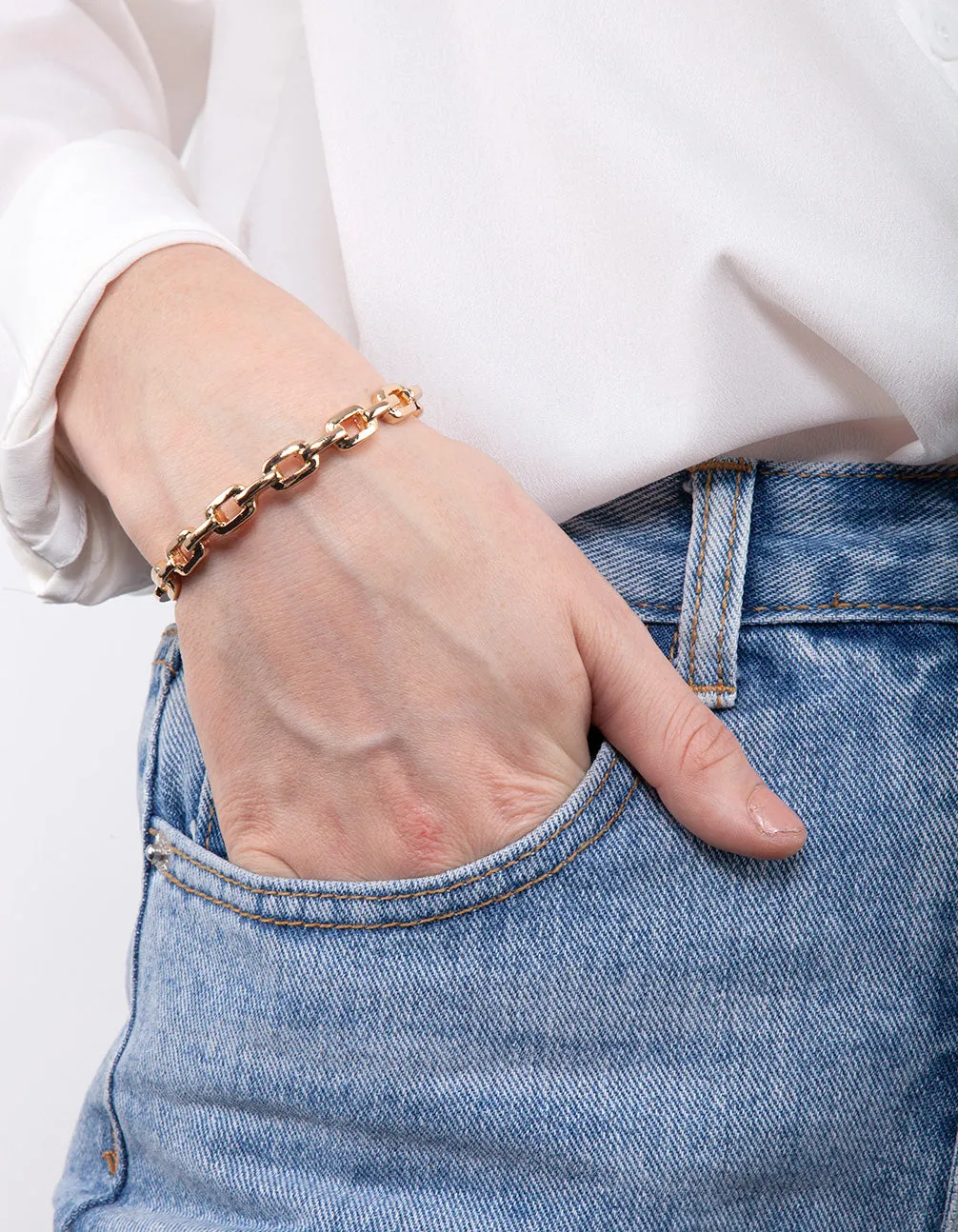 Gold Chain Cuff Bracelet