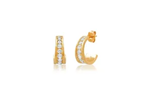 Graduated Diamond Huggie Earrings