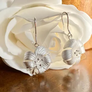 Large Sterling Silver Lily Earrings