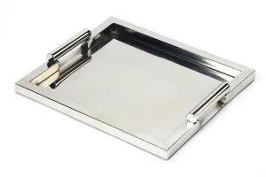 Morante Stainless Steel Rectangular Serving Tray in Silver  3827016