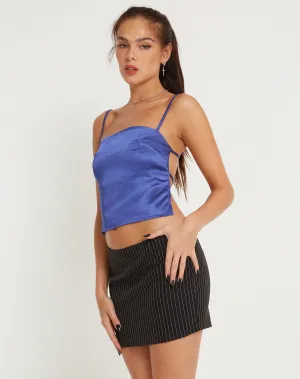 Reta Crop Top in Satin Spectrum Blue