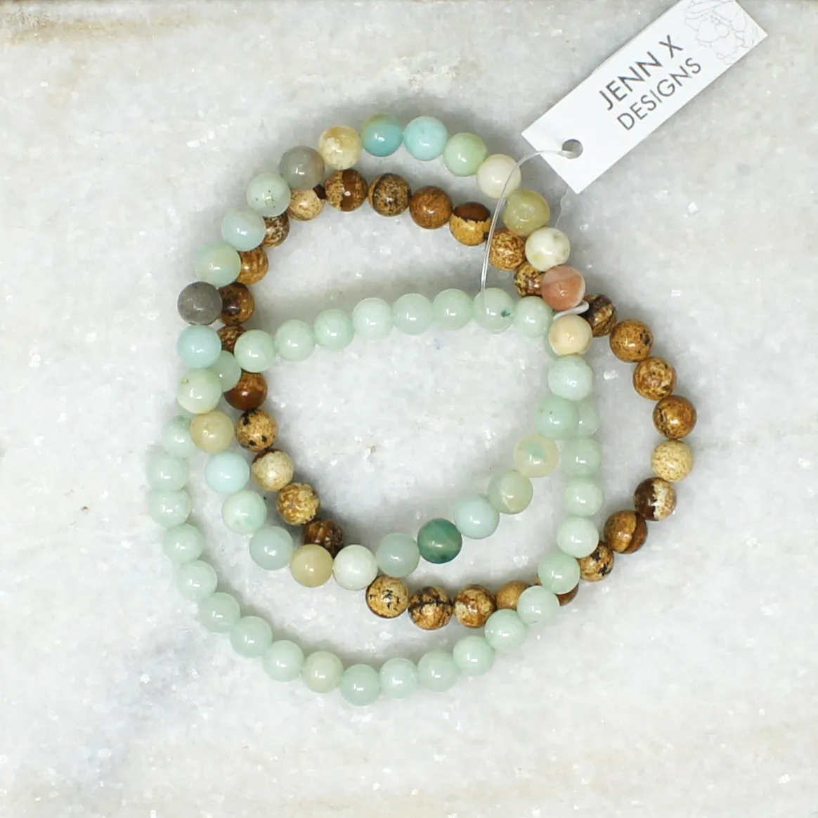 Semi-Precious Stone Trio Bracelets