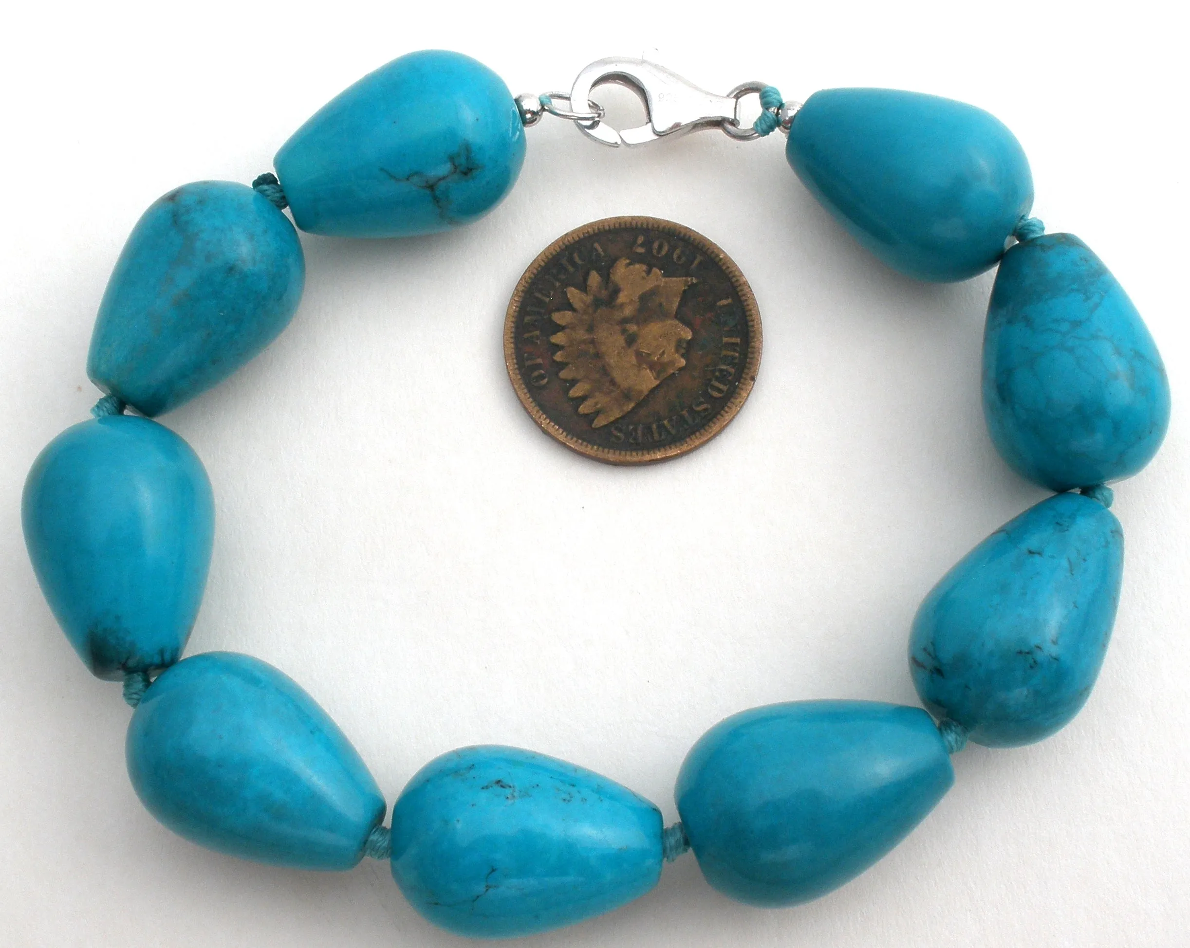 Turquoise Nugget Bead Bracelet BY TGGC